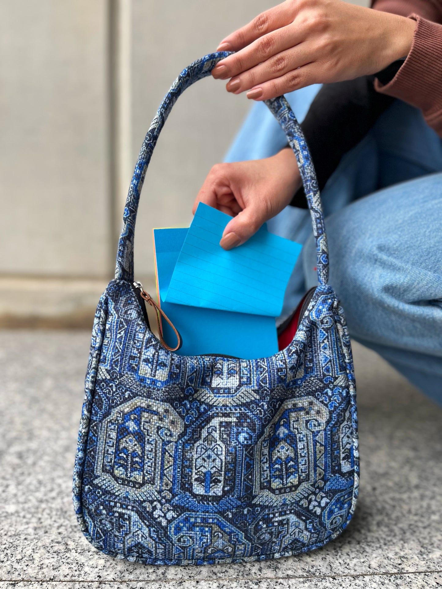 Dofre Elle Shoulder Bag - Blue pattern