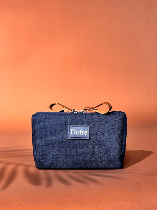 Dofre Blue Rustic Pouch – Stylish & Compact Makeup Organizer