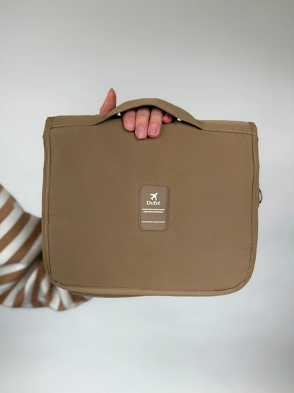 Small Foldable Toiletry Bag - Brown