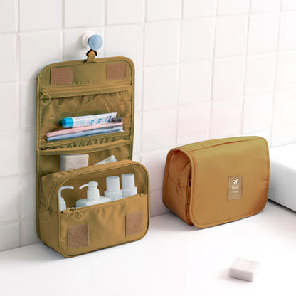 Small Foldable Toiletry Bag - Brown